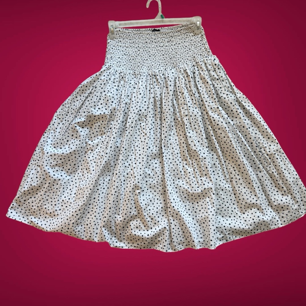 J. Crew Polka Dot White Skirt